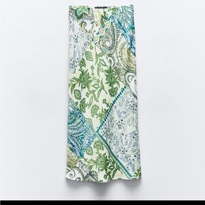 Zara midi satin skirt